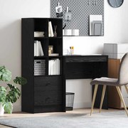 vidaXL Γραφείο με Αποθήκευση Μαύρη Δρυς Επεξεργασμένο Ξύλο