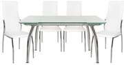 Σετ Τραπεζαρίας C10011.01 5τμχ με Τραπέζι LOCA 120x80x75εκ. & 4 Καρέκλες KIM Λευκές
