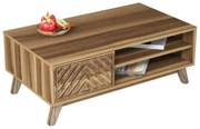 Τραπέζι Σαλονιού Με Ντουλαπάκι HM9502.01 105x60x38,2cm Walnut Μελαμίνη