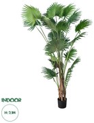 20014 GloboStar®  Artificial Garden PALM TREE 20014 Τεχνητό Διακοσμητικό Φυτό Φοινικόδεντρο Βεντάλια Υ210cm