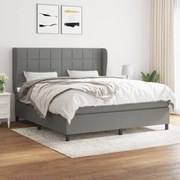 ΚΡΕΒΑΤΙ BOXSPRING ΜΕ ΣΤΡΩΜΑ ΣΚΟΥΡΟ ΓΚΡΙ 180X200 ΕΚ ΥΦΑΣΜΑΤΙΝ 3127982