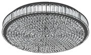 Φωτιστικό Πλαφόν Οροφής Ø60,5xH11cm Led 4x5,6 watt 3120lm Neutral Dimmable Μαύρο-Διάφανα Κρύσταλλα Eglo Balparda 390249