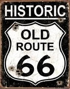 Μεταλλική πινακίδα OLD ROUTE 66 - Weathered