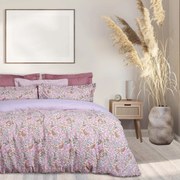 Σετ Σεντόνια Polycotton Μονά Με Λάστιχο 120x200+35εκ. Casual 5414 Λιλά-Μπεζ-Ροζ Das Home