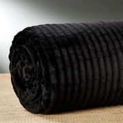 Κουβέρτα Fleece Υπέρδιπλη (220x240) Whitegg Ριγέ AW2023 Μαύρο