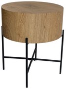 MADERA SIDE TABLE ΦΥΣΙΚΟ ΜΑΥΡΟ 45x45xH45cm