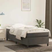 vidaXL Πλαίσιο Κρεβατιού Boxspring Σκούρο Γκρι 80x200 εκ. Βελούδινο