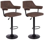 Heinner Home HR-S2BCHVTG-BRW Σετ 2 Vintage Σκαμπό Περιστρεφόμενα με Πλάτη, Καφέ