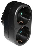 Adeleq Αντάπτορας Σούκο Αρσενικό Σε 2 Σούκο Θηλυκά Μαύρο 16Α/250V 15-0961