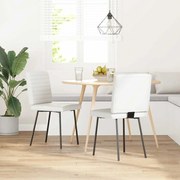 Καρέκλες Τραπεζαρίας 2 τεμ. Λευκές από Συνθετικό Δέρμα