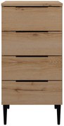 Lucian συρταριέρα με 4 συρτάρια 48x45x98εκ. Helvezia Oak