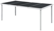 vidaXL Τραπέζι Κήπου Μαύρο 190 x 90 x 74 εκ. Ατσάλινο
