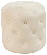 Σκαμπό-πουφ Seval pakoworld βελούδο κρεμ Φ49x47εκ 257-000025