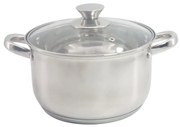 Κατσαρόλα με γυάλινο καπάκι Rosberg R51210L26, 26 cm, 7,5 l, Inox, Inox