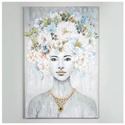 Πίνακας Σε Καμβά Γυναίκα Με Λουλούδια 80x120x3.5cm 755-12014 Estheti-755-12014-Πολύχρωμο 755-12014
