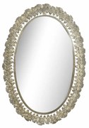 Τοίχο καθρέφτη DKD Home Decor Σαμπάνια Φύλλο φυτού 69 x 3,5 x 98,5 cm