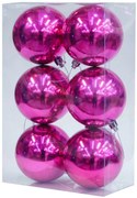 Χριστουγεννιάτικες Μπάλες Φούξια Set/6 τεμ 6cm 234389