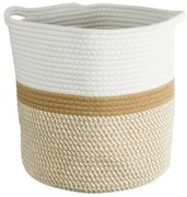 Καλάθι - Κασπώ Ithaki 20325 Φ30x30cm Beige-White GloboStar Σχοινί