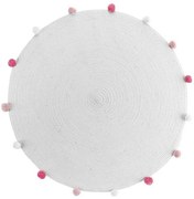 Χαλί Παιδικό Στρογγυλό 027.1609491 White-Pink 90X90cm Round