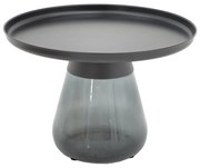 Intrahome Βοηθητικό τραπέζι Kunlo intrahome μαύρο μέταλλο-μαύρο γυαλί Φ60x42εκ | SKU: INTRAPA-212111216