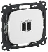 Πρίζα Φόρτισης 2xUSB C 3000MA Λευκό Valena Allure 755345 Legrand-755345-Λευκό 755345
