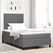 vidaXL Κρεβάτι με ελατήρια Απαλό Γκρι,Λευκό 203 x 120 x 128 εκ Βελούδο