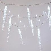 Eurolamp Βροχή 20 LED 285x16cm Ψυχρό Λευκό Με Σταλακτίτες Επεκτεινόμενη IP44 Διαφανές Καλώδιο 600-11433
