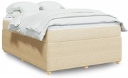 vidaXL Κρεβάτι Boxspring με Στρώμα Κρεμ 140x200 εκ. Υφασμάτινο