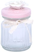 Βαζάκι Γυάλινο Με Καπάκι 15Εκ Pink 373-91-829 Γυαλί