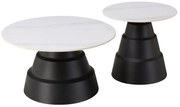 ΤΡΑΠΕΖΙΑ ΣΑΛΟΝΙΟΥ LIDOK HM18261.01 ΚΕΡΑΜΙΚΑ TOP ΟΨΗ ΛΕΥΚΟΥ ΜΑΡΜΑΡΟΥ Φ50εκ &amp; Φ70εκ
