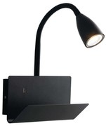 Φωτιστικό Τοίχου - Απλίκα Με Usb I-Gulp-AP NER Black Luce Ambiente Design Μέταλλο