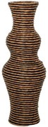 Βάζο 374-225-615 60cm Natural-Black Rattan,Τεχνόδερμα