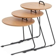 Ζιγκόν Metis (Σετ 3Τμχ) 141HWR1136 45x45x59/49/40cm Natural-Black