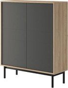 Lh-homefurniture Μπουφές Basic Χρώμα: Jackson Hickory +Γραφίτης 104x126x39cm 21112-BS-24