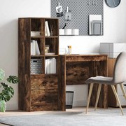 vidaXL Γραφείο με Αποθήκευση Καπνιστός Δρυς Επεξεργασμένο Ξύλο