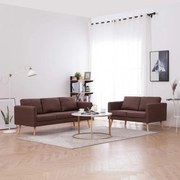 vidaXL Σετ Σαλονιού 2 Τεμαχίων Καφέ Υφασμάτινο