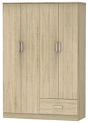 Intrahome Ντουλάπα ρούχων τετράφυλλη Karter Intrahome sonoma μελαμίνης 121x48x180εκ | SKU: INTRAPA-359111133