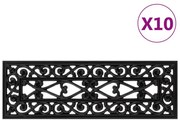 Πατάκια Σκάλας 10 τεμ. 25 x 75 εκ. από Καουτσούκ - Μαύρο
