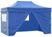 vidaXL Τέντα Εκδηλώσεων με 4 Τοιχώματα Πτυσσόμενη Pop-Up Μπλε 3x4,5 μ.