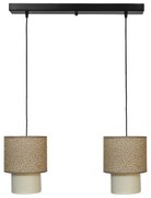 Φωτιστικό Οροφής - Ράγα 14-0276 2/Ε27 55x100cm Αμπαζούρ Φ16,5/10cm Brown-Cream Heronia Μέταλλο,Ύφασμα