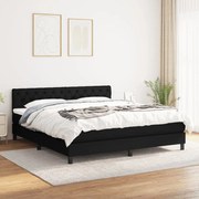 vidaXL Κρεβάτι Boxspring με Στρώμα Μαύρο 160x200 εκ. Υφασμάτινο