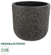 20756 GloboStar®  Artificial Garden LUCCA 20756 Επιδαπέδιο Πολυεστερικό Τσιμεντένιο Κασπώ Γλάστρα - Flower Pot Καφέ Φ31 x Υ28cm