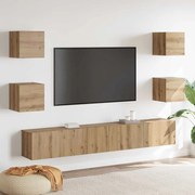 vidaXL Ντουλάπι TV 6 pcs Καφέ 200 x 30 x 30 cm Επεξεργασμένο ξύλο
