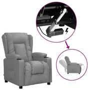 vidaXL Πολυθρόνα Ανακλινόμενη με Ανύψωση Γκρι Συνθετικό Δέρμα