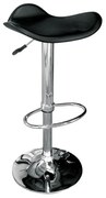 WOODWELL ΕΜ100,7SADDLE Σκαμπό BAR, Βάση Χρώμιο, Pvc Μαύρο, Ρύθμιση Ύψους, Περιστρεφόμενο 45x43x58/64-79/85cm ΕΜ100,7