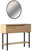 Τουαλέτα Με Καθρέπτη Wardio 176-000150 100x29,5x76cm Natural-Black
