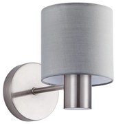 SE21-NM-16-SH2 ADEPT NICKEL MATT WALL LAMP GREY SHADE+