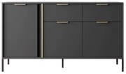 Μπουφές Με Συρτάρια Lars L_LARS_21_3d2s 153x81x40cm Anthracite-Gold