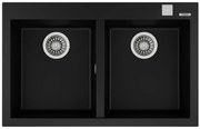Teka Forsquare 2C 790 TG Μαύρος Ένθετος Γρανιτένιος Νεροχύτης 80cm