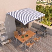 Τέντα Συρόμενη Αυτόματη Μπλε / Λευκό 400 x 350 εκ. 3068986